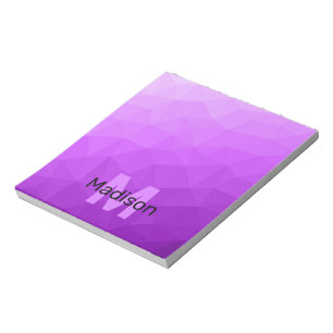 Bloc-note Monogramme à motif de maille géométrique violet