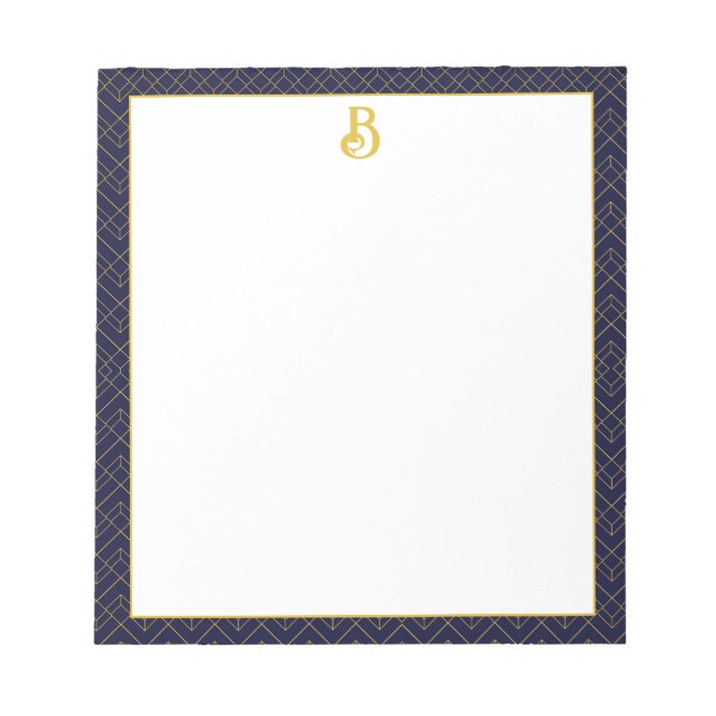Bloc-note Monogramme Art déco (Devant)