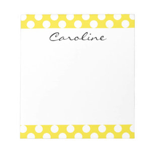 Bloc-note Monogramme Blanc Jaune Tendance Motif de Poche Fun