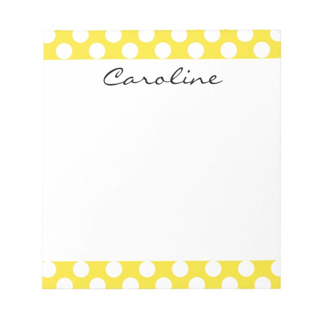 Bloc-note Monogramme Blanc Jaune Tendance Motif de Poche Fun (Devant)