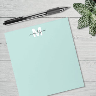 Bloc-note Monogramme Bleu sarcelle