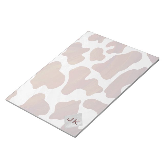Bloc-note Monogramme Brown et blanc de vache (Incliné)