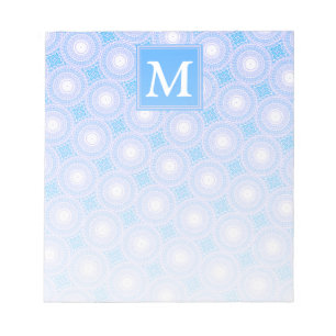 Bloc-note Monogramme Cercles bleu électrique motif