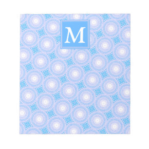 Bloc-note Monogramme Cercles bleu électrique motif