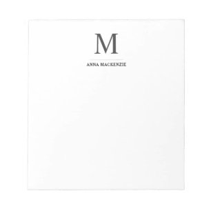 Bloc-note Monogramme classique moderne simple et professionn