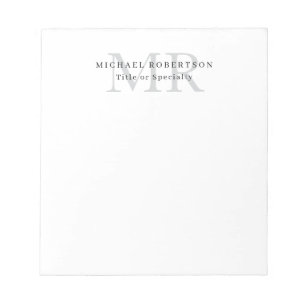 Bloc-note Monogramme Classique Professionnel Minimaliste Sim