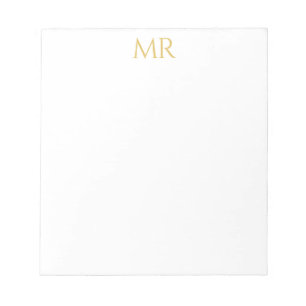Bloc-note Monogramme Classique Professionnel Minimaliste Sim