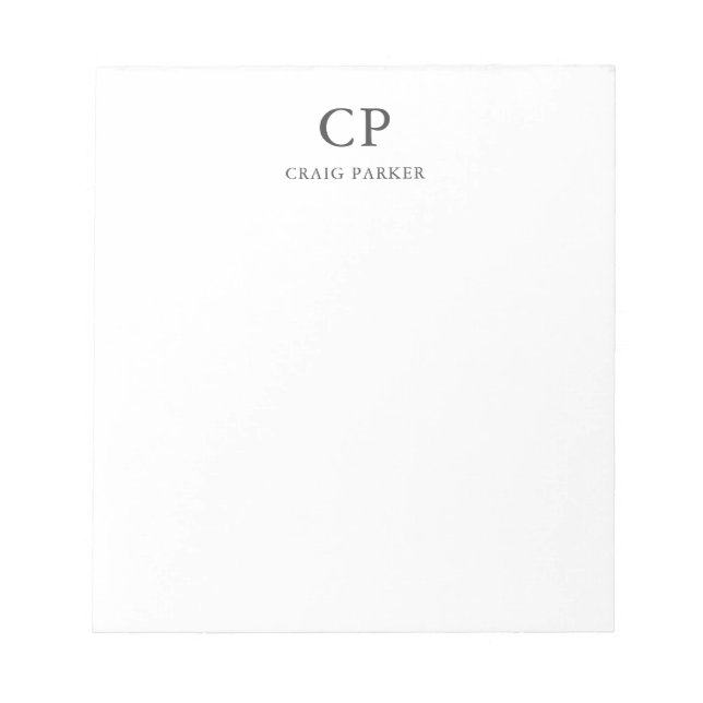 Bloc-note Monogramme Classique Professionnel Simple (Devant)