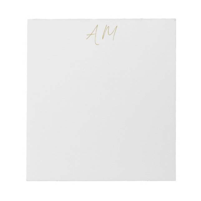 Bloc-note Monogramme couleur or Initiales Calligraphie Pro (Devant)