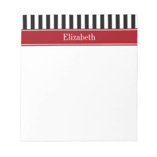 Bloc-note Monogramme Cranberry Rayure Noir Blanc
