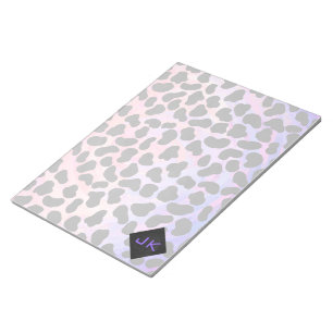 Bloc-note Monogramme Dalmatien noir et rose