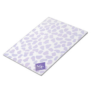 Bloc-note Monogramme Dalmatien violet et blanc