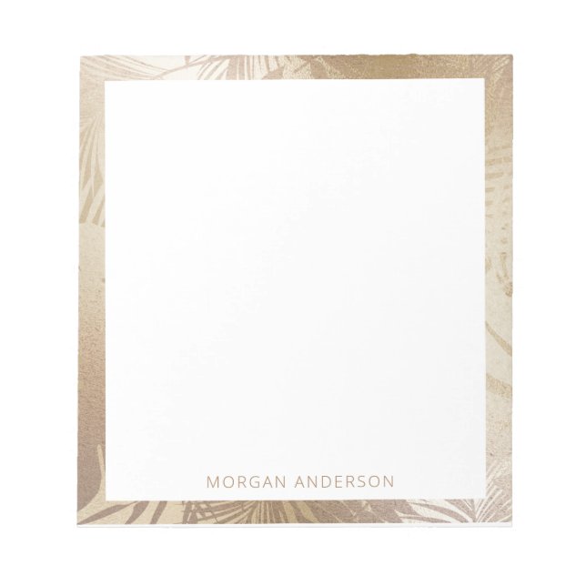 Bloc-note monogramme de feuillage tropical (Devant)