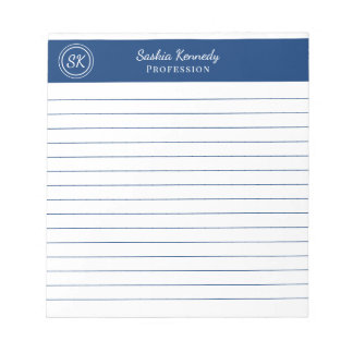 Bloc-note Monogramme de marine simple et élégant