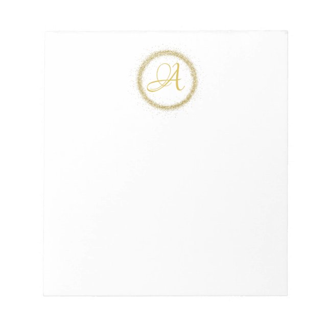 Bloc-note *~* Monogramme de Parties scintillant d'or initial (Devant)