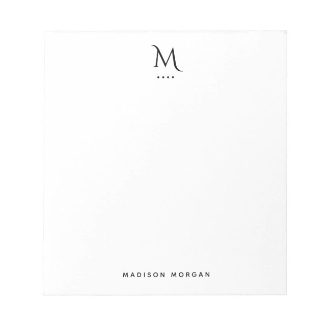 Bloc-note Monogramme de presse à lettres décorative simple (Devant)