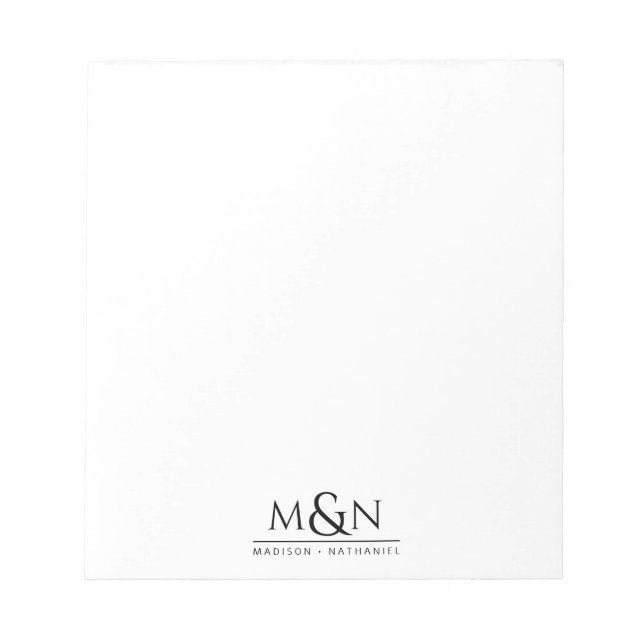 Bloc-note Monogramme d'esperie de couple (Devant)