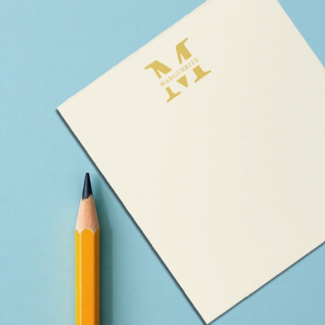 Bloc-note Monogramme d'or beige neutre (Créateur téléchargé)