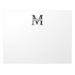 Bloc-note Monogramme et nom personnalisés