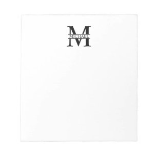 Bloc-note Monogramme et nom personnalisés