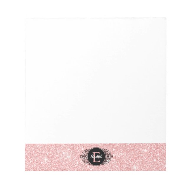 Bloc-note Monogramme étincelant Parties scintillant rose (Devant)