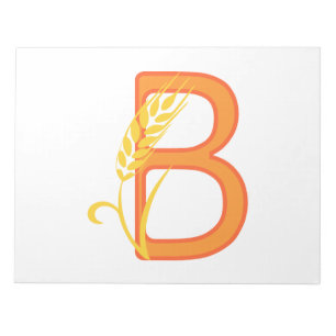 Bloc-note monogramme floral B lettre majuscule