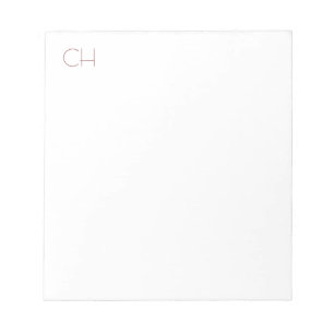 Bloc-note Monogramme Initial Moderne Minimaliste Simple