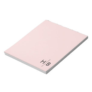 Bloc-note Monogramme initial rose féminin moderne