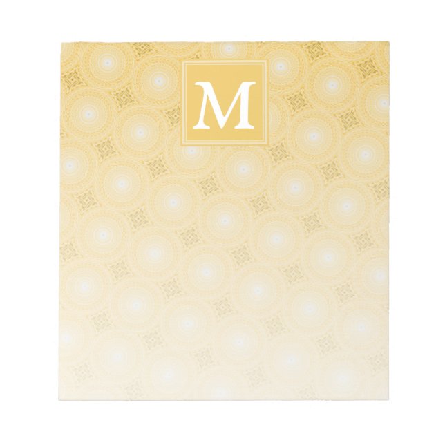 Bloc-note Monogramme jaune cercles motif (Devant)
