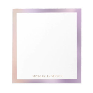 Bloc-note monogramme métallique rose pâle