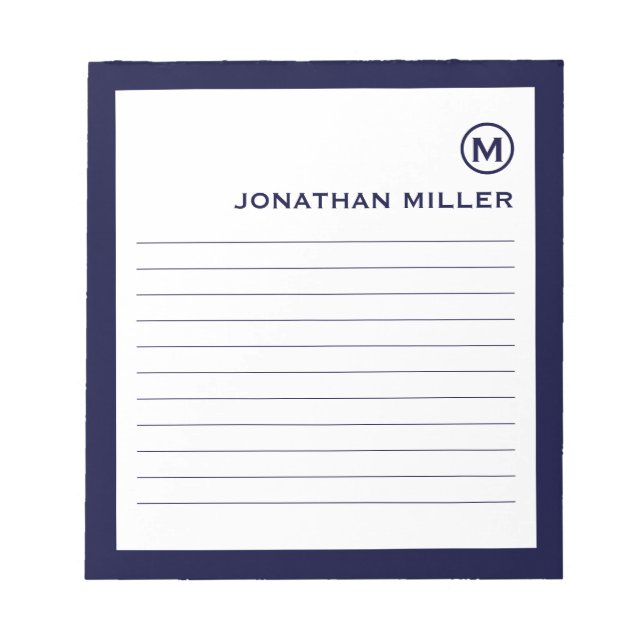 Bloc-note Monogramme minimaliste (Devant)
