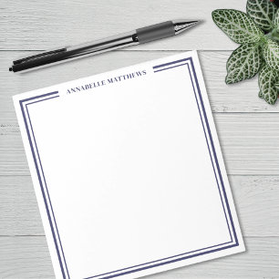 Bloc-note Monogramme minimaliste bleu marine