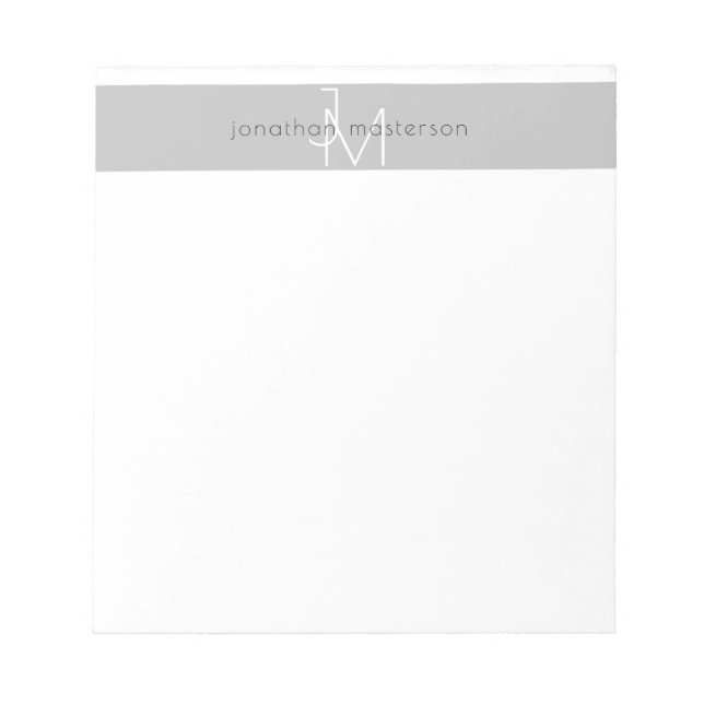 Bloc-note Monogramme minimaliste moderne professionnel (Devant)
