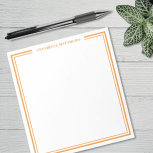 Bloc-note Monogramme Minimaliste Orange