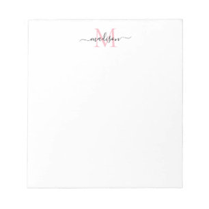 Bloc-note Monogramme moderne chic de fille Monogramme bleu r