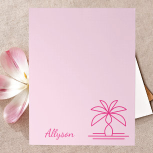 Bloc-note Monogramme moderne Coloré Rose élégant