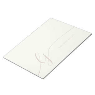 Bloc-note Monogramme Moderne Minimale Féminine Iivoire Scrip