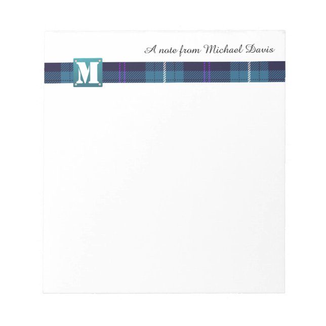 Bloc-note Monogramme moderne Nom de script professionnel Tar (Devant)