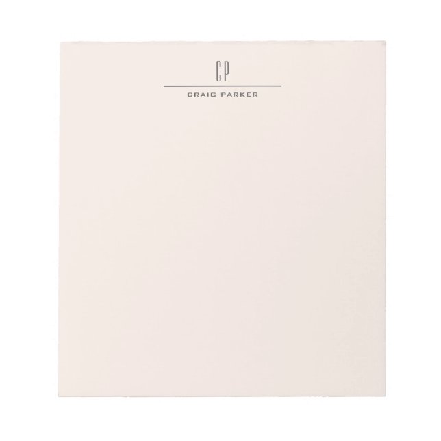 Bloc-note Monogramme Moderne Professionnel Couleur Pastel Si (Devant)