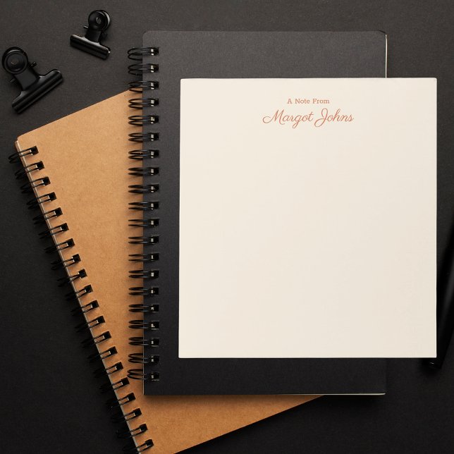 Bloc-note Monogramme moderne Simple Design Blanc ivoire & co (Créateur téléchargé)