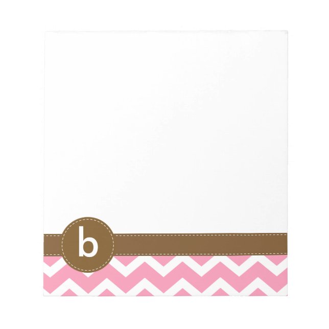 Bloc-note Monogramme Motif Zag rose (Devant)