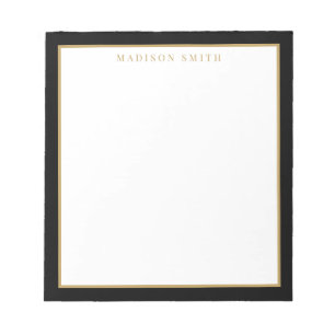 Bloc-note Monogramme noir et or minimaliste