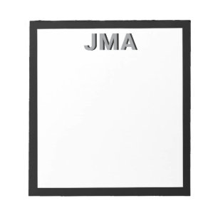 Bloc-note Monogramme noir simple et moderne