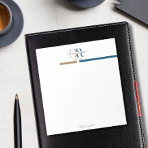 Monogramme or bleu simple moderne