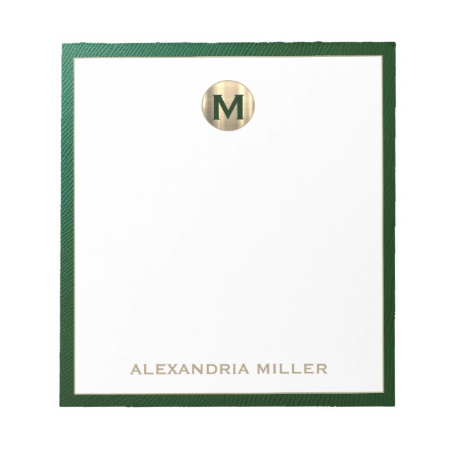 Bloc-note Monogramme Or Luxe Nom initial (Devant)