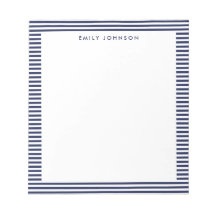 Monogramme rayures bleu marine minimaliste