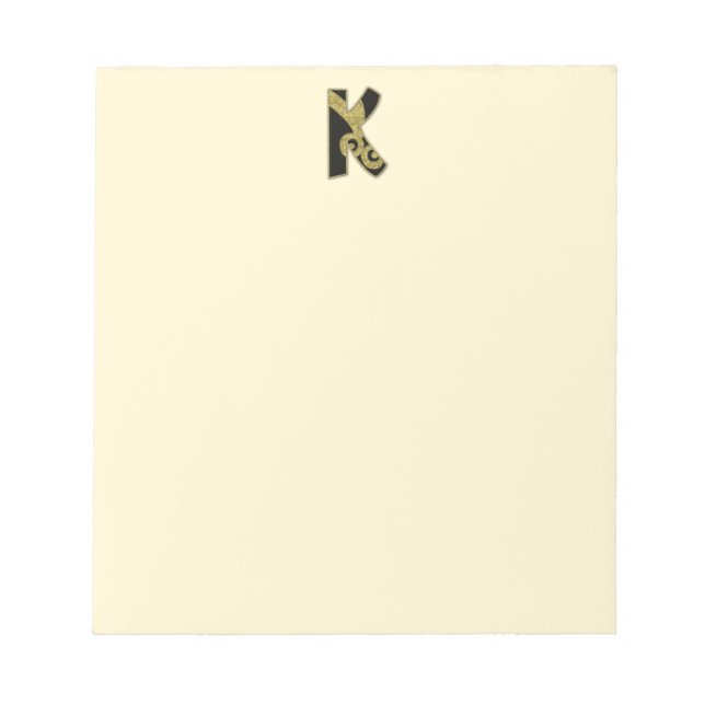 Bloc-note monogramme rétro - K (Devant)