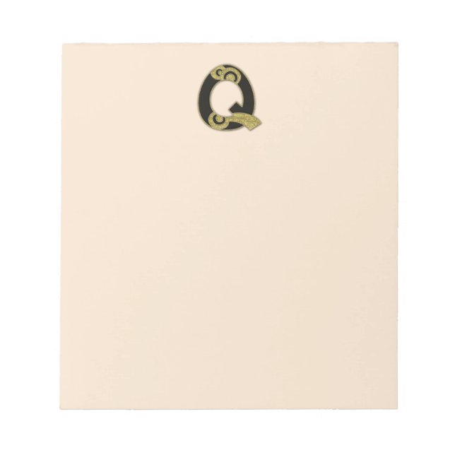 Bloc-note monogramme rétro - Q (Devant)