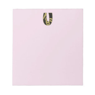 Bloc-note monogramme rétro - U
