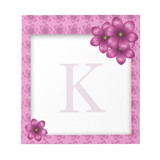 Bloc-note Monogramme rose (Devant)